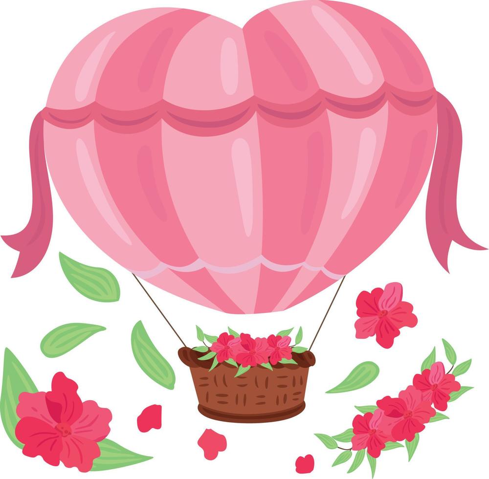 amor globo rosa san valentín ilustración vector clipart