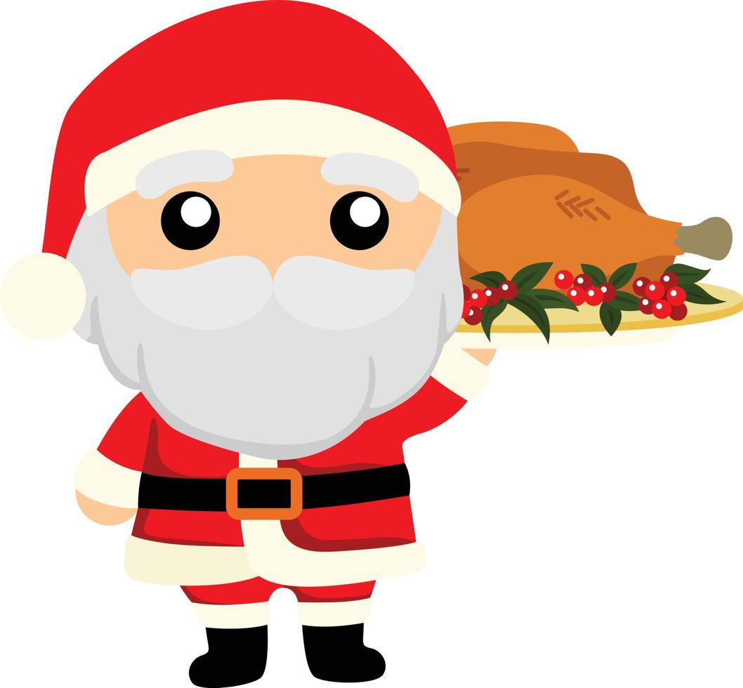 navidad santa claus cena fiesta ilustración vector clipart