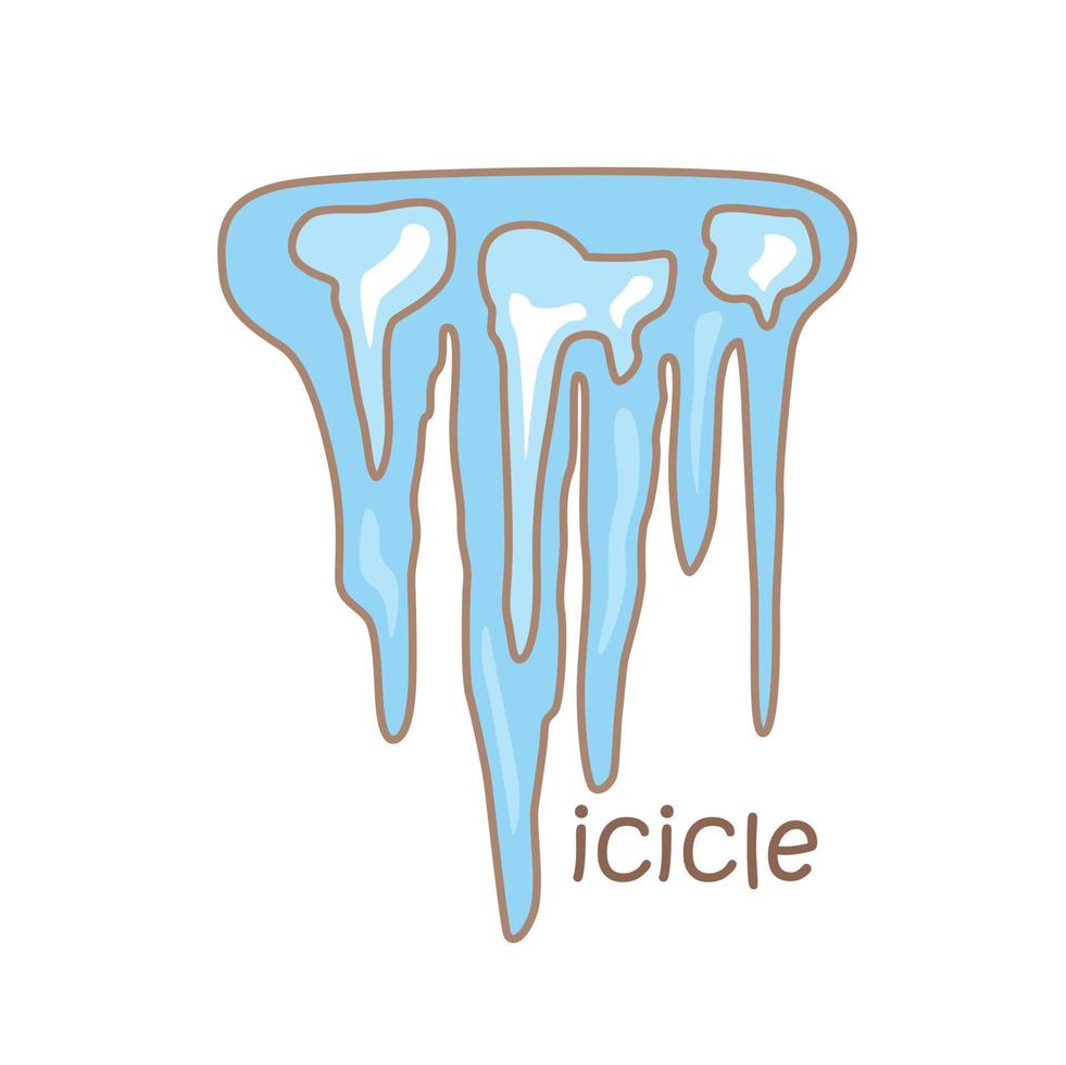 Alphabet I For Icicle Vocabulary Illustration Vector Clipart