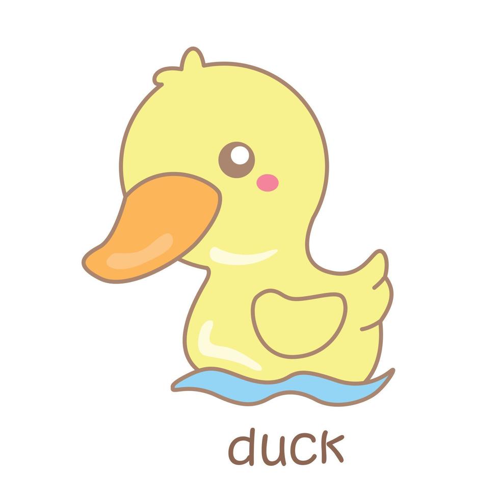 alfabeto d para pato ilustración vector clipart