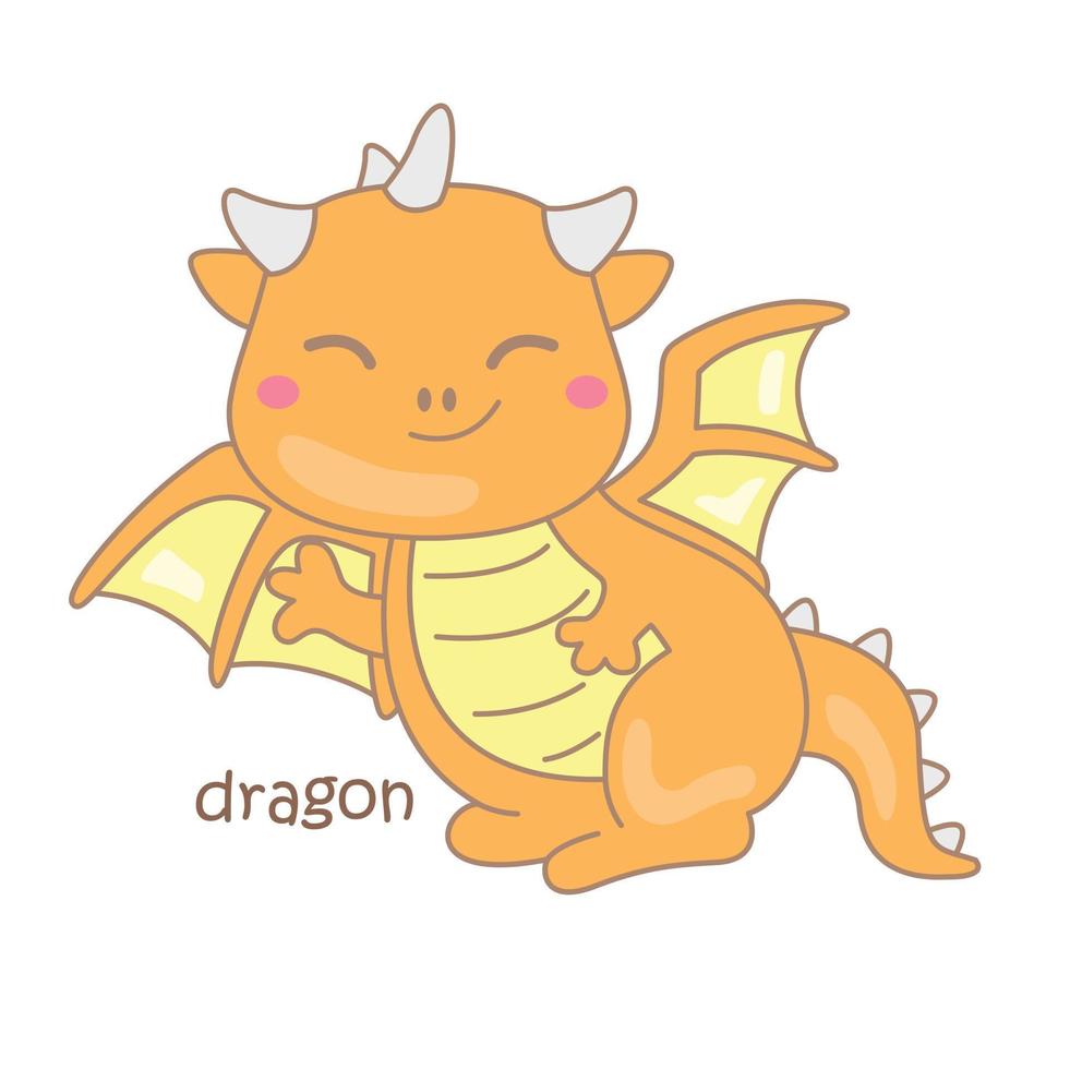 alfabeto d para dragón ilustración vector clipart