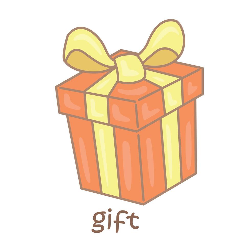 Alphabet G For Gift Vocabulary Illustration Vector Clipart
