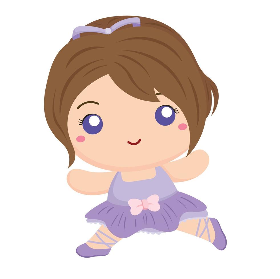 linda pequeña bailarina ballet deporte ilustración vector clipart