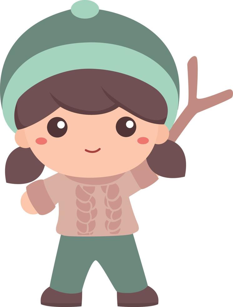 niños felices en vacaciones de invierno ilustración vectorial clipart vector