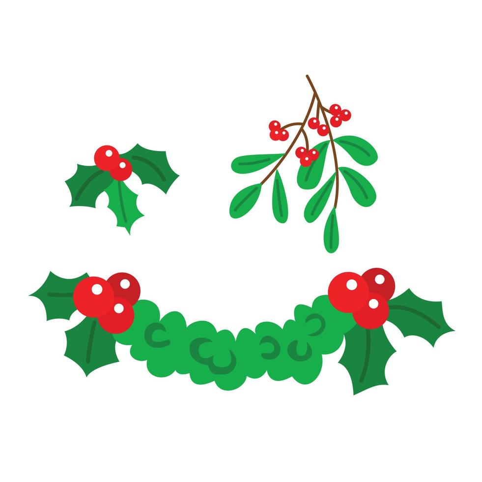 decoración de navidad accesorios ilustración vector clipart