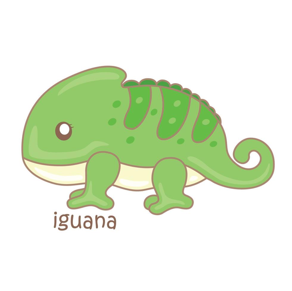 alfabeto i para iguana vocabulario ilustración vector clipart