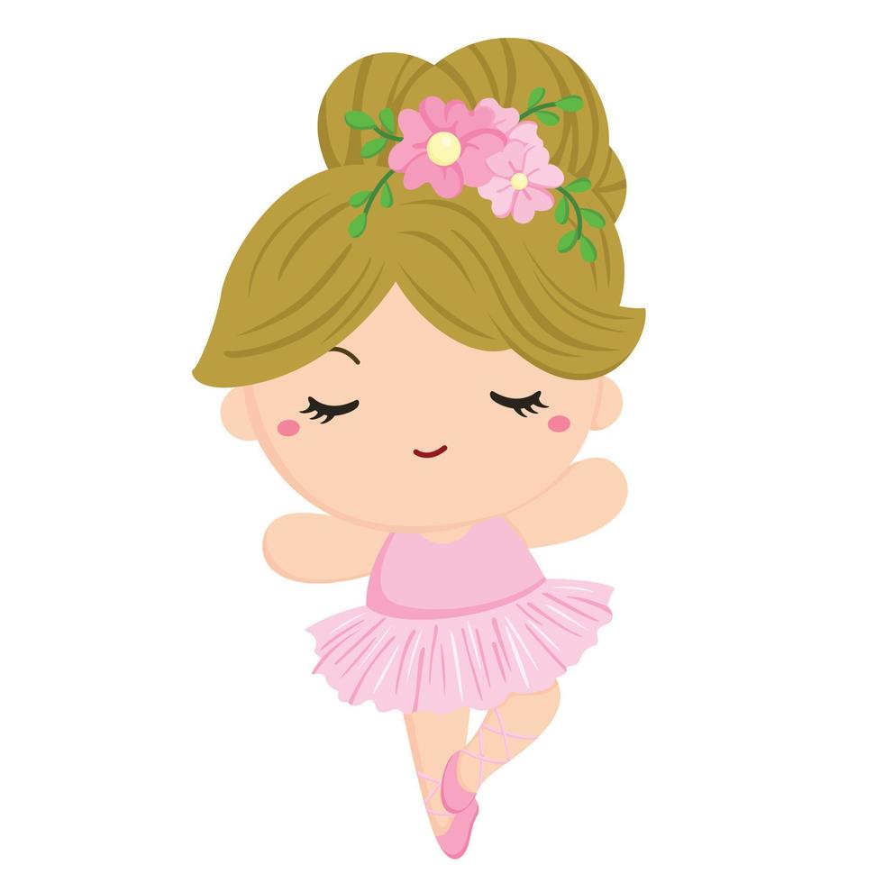 Cute Little Ballerina Ballet Sport Illustration Vector Clipart