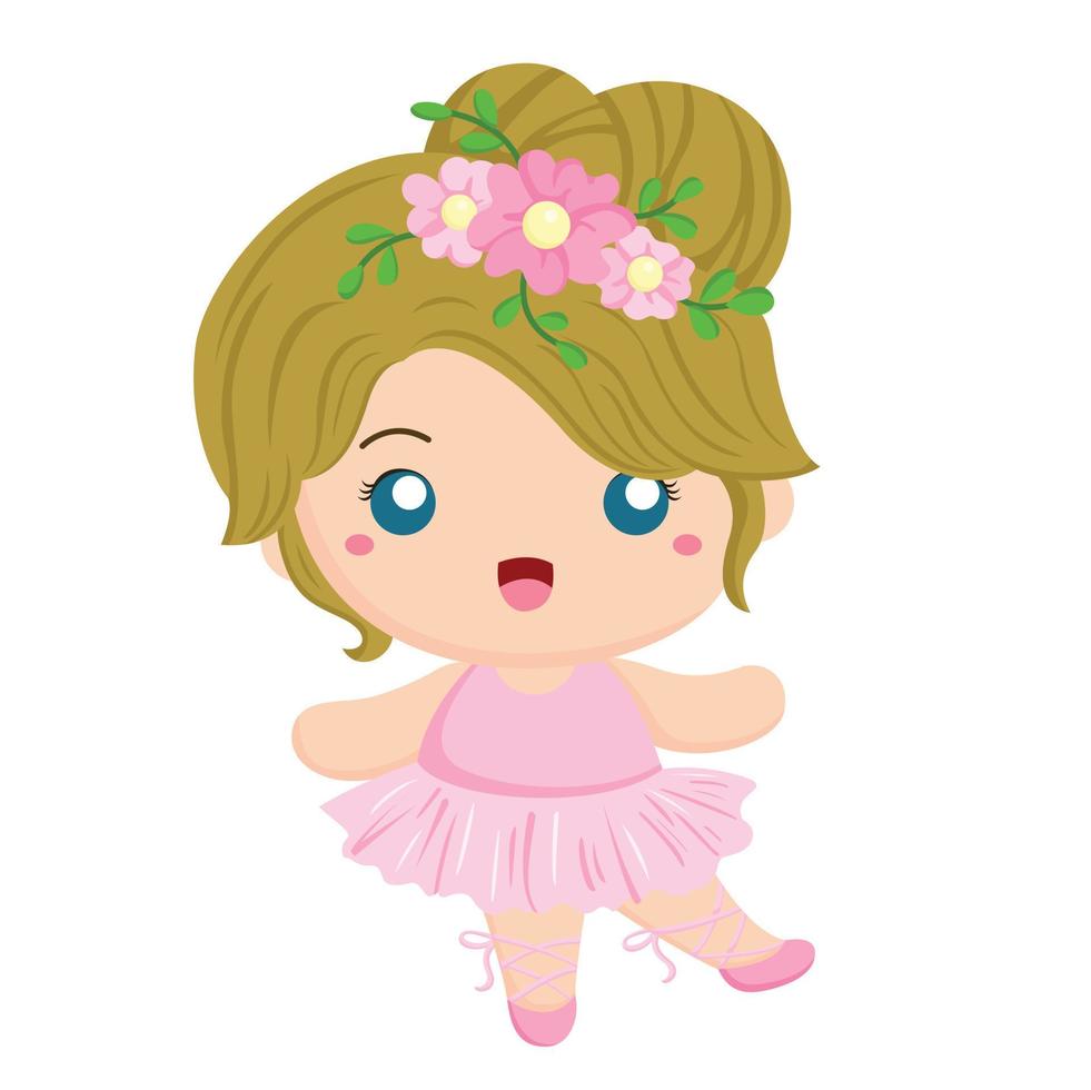 Cute Little Ballerina Ballet Sport Illustration Vector Clipart