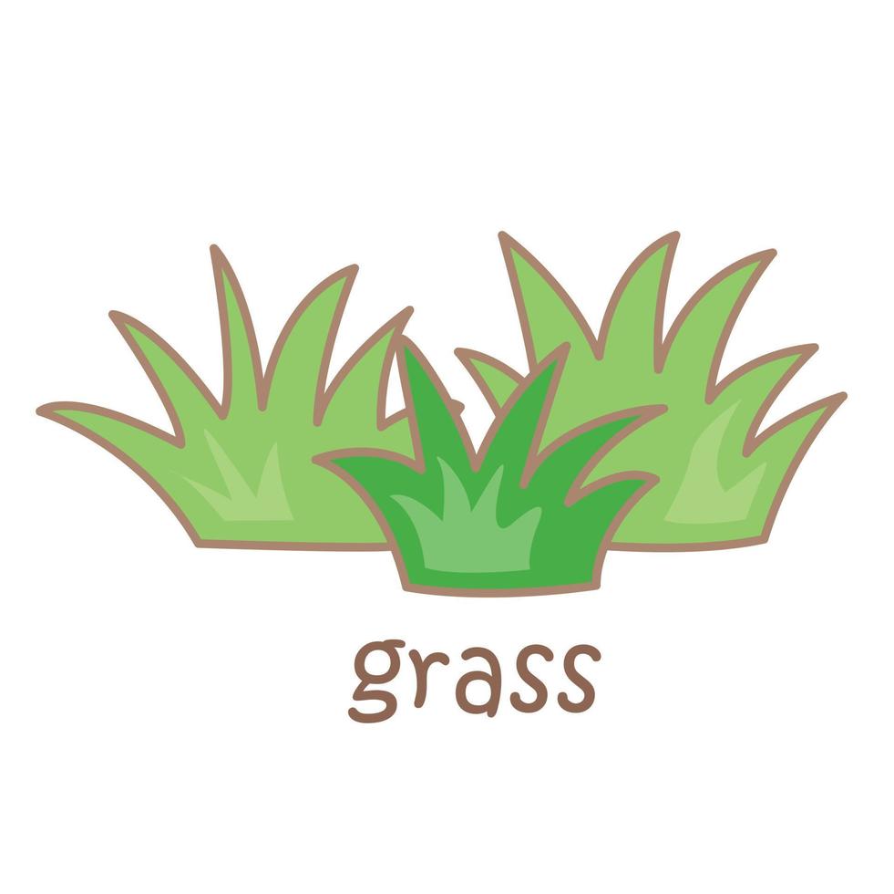 Alphabet G For Grass Vocabulary Illustration Vector Clipart