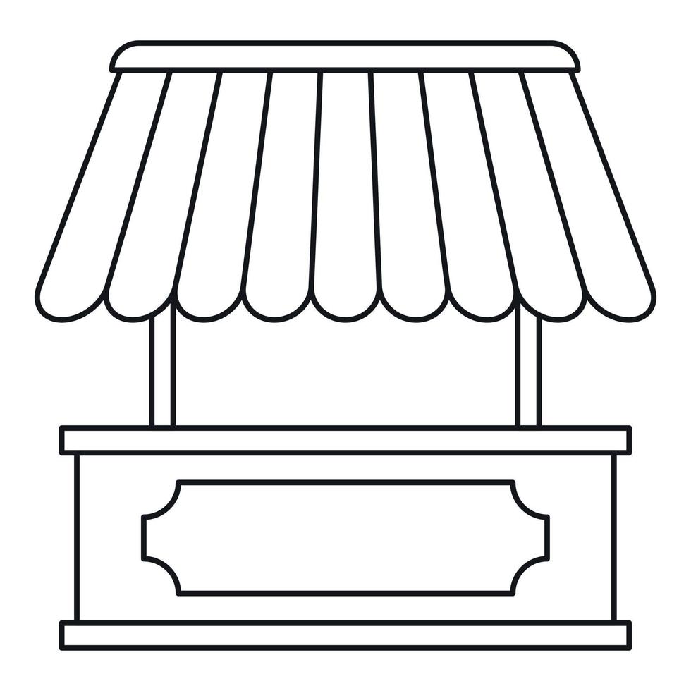 Kiosk icon, outline style vector