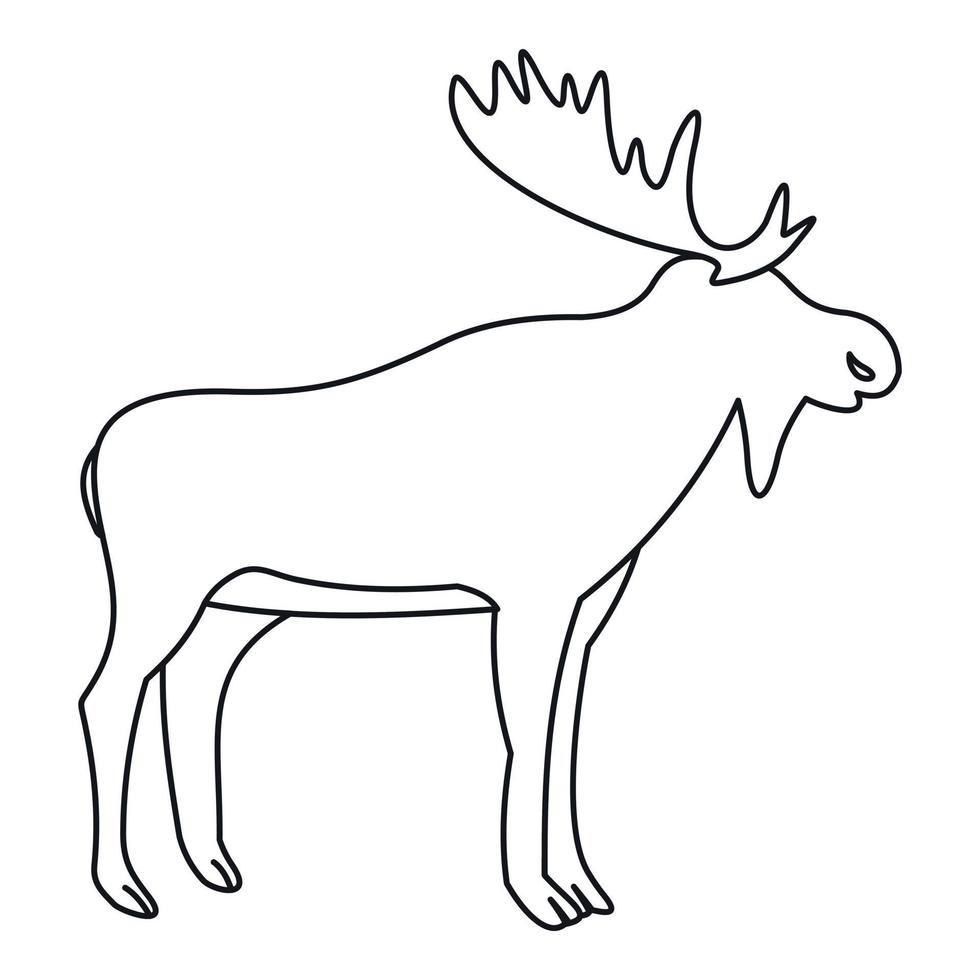 Moose icon, outline style vector