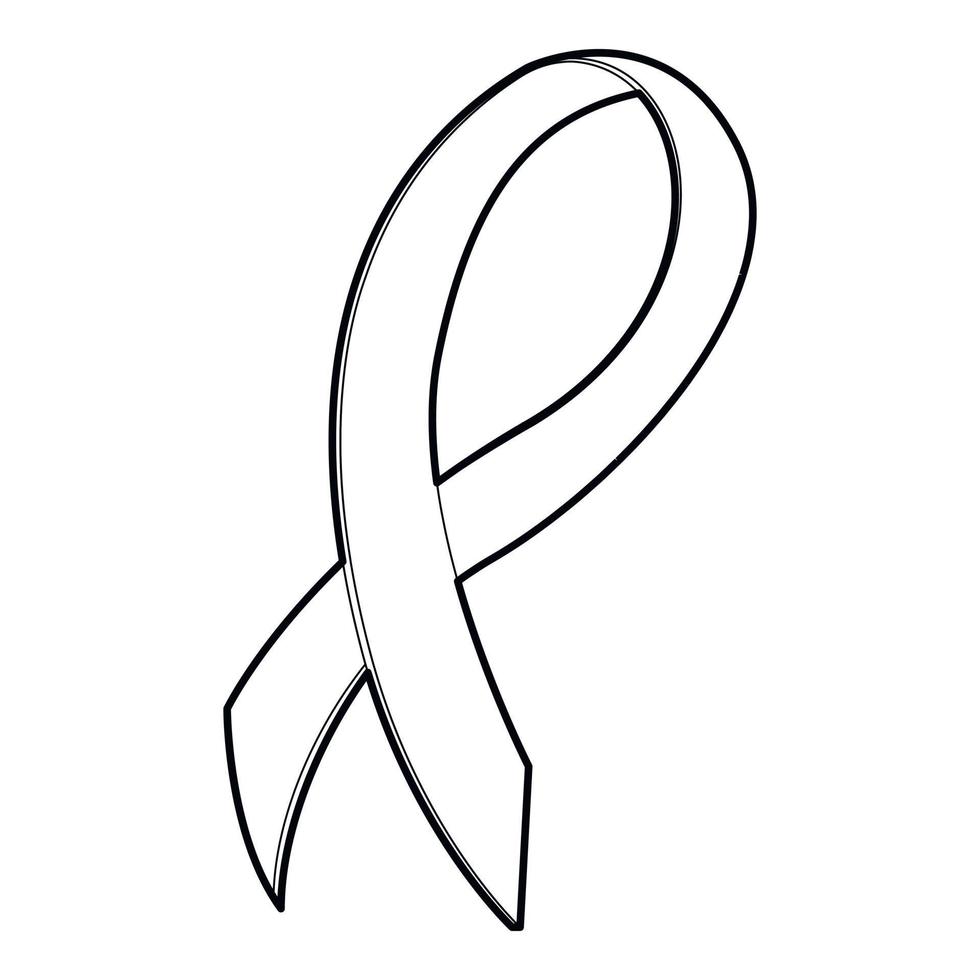 Black ribbon icon, outline style 15216363 Vector Art at Vecteezy
