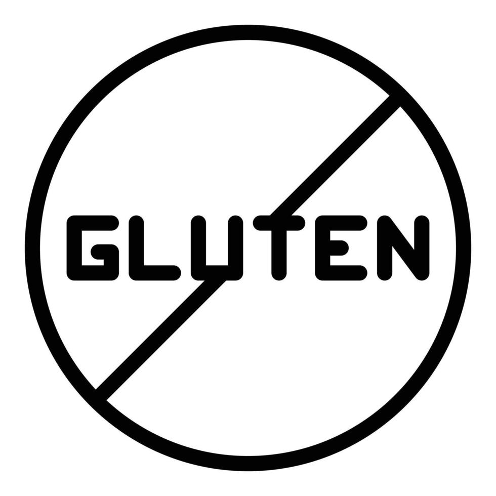 sin vector de contorno de icono de gluten. comida gratis