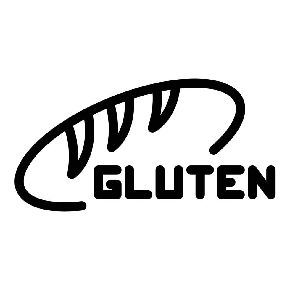 vector de contorno de icono de pan de gluten. comida gratis