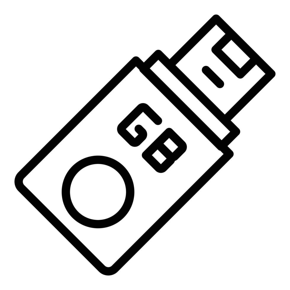 vector de contorno de icono de flash portátil. micro USB