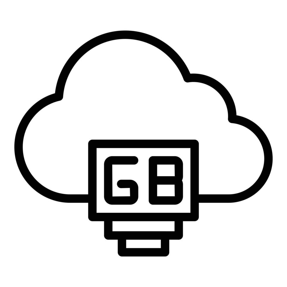 Cloud data icon outline vector. Mobile camera vector