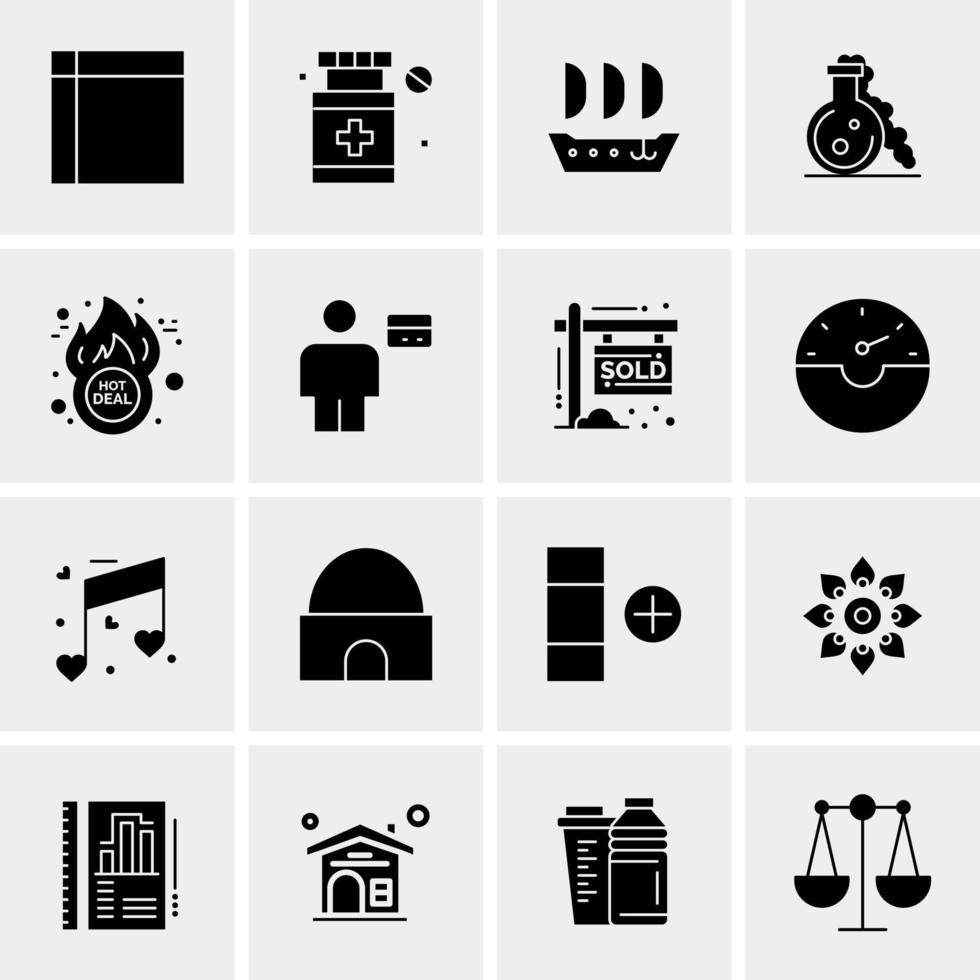 16 iconos de negocios universales vector ilustración de icono creativo para usar en proyectos relacionados con la web y dispositivos móviles