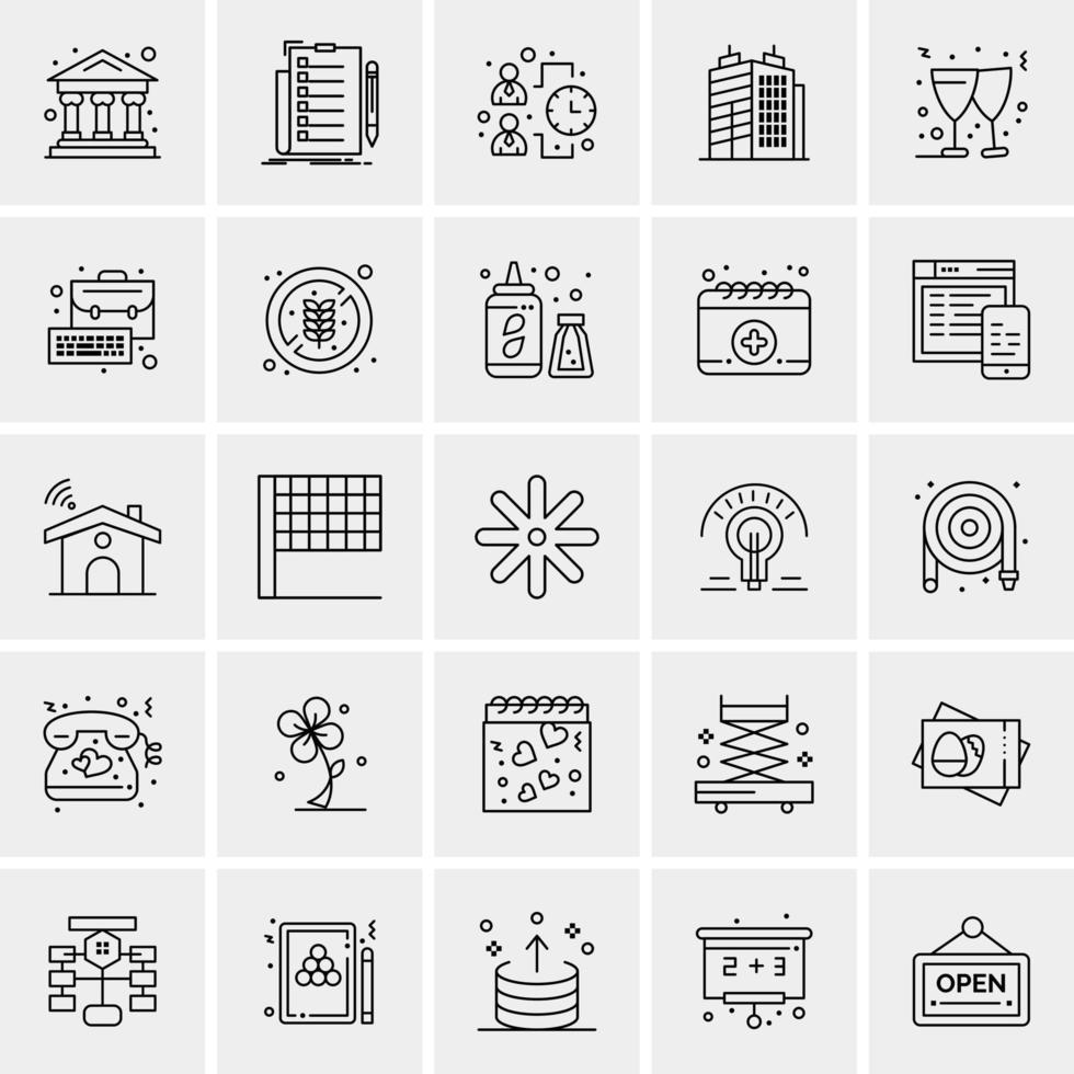 25 iconos de negocios universales vector ilustración de icono creativo para usar en proyectos relacionados con la web y dispositivos móviles