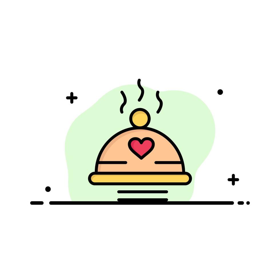 Dinner Food Bbq Love Valentine Business Logo Template Flat Color vector