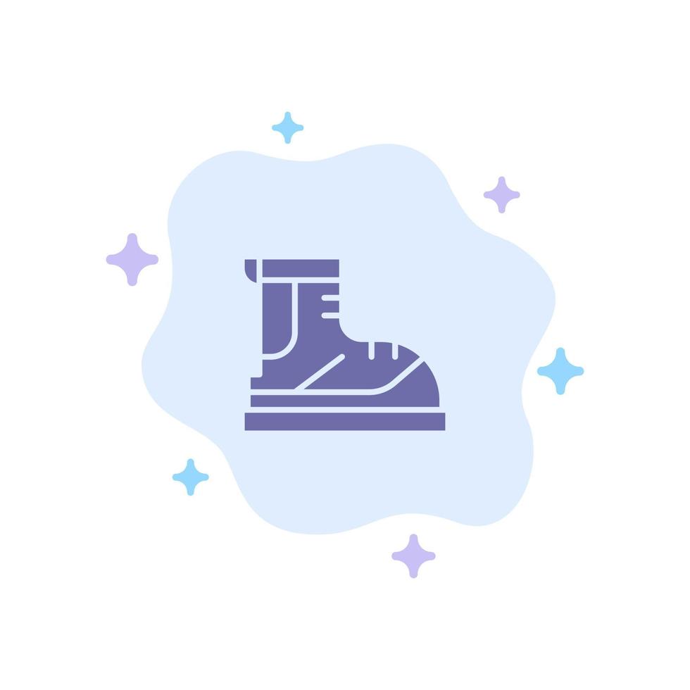 Boots Hiker Hiking Track Boot Blue Icon on Abstract Cloud Background vector