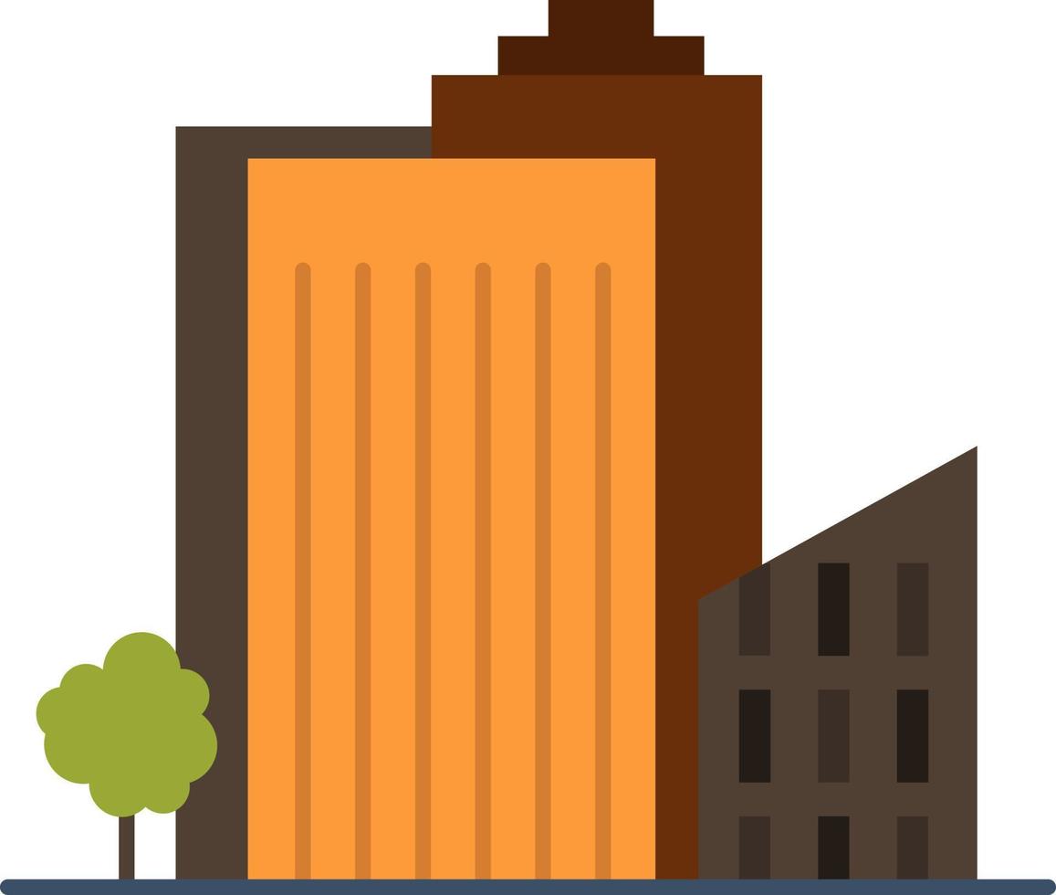 Building Build Dormitory Tower Real Estate  Flat Color Icon Vector icon banner Template