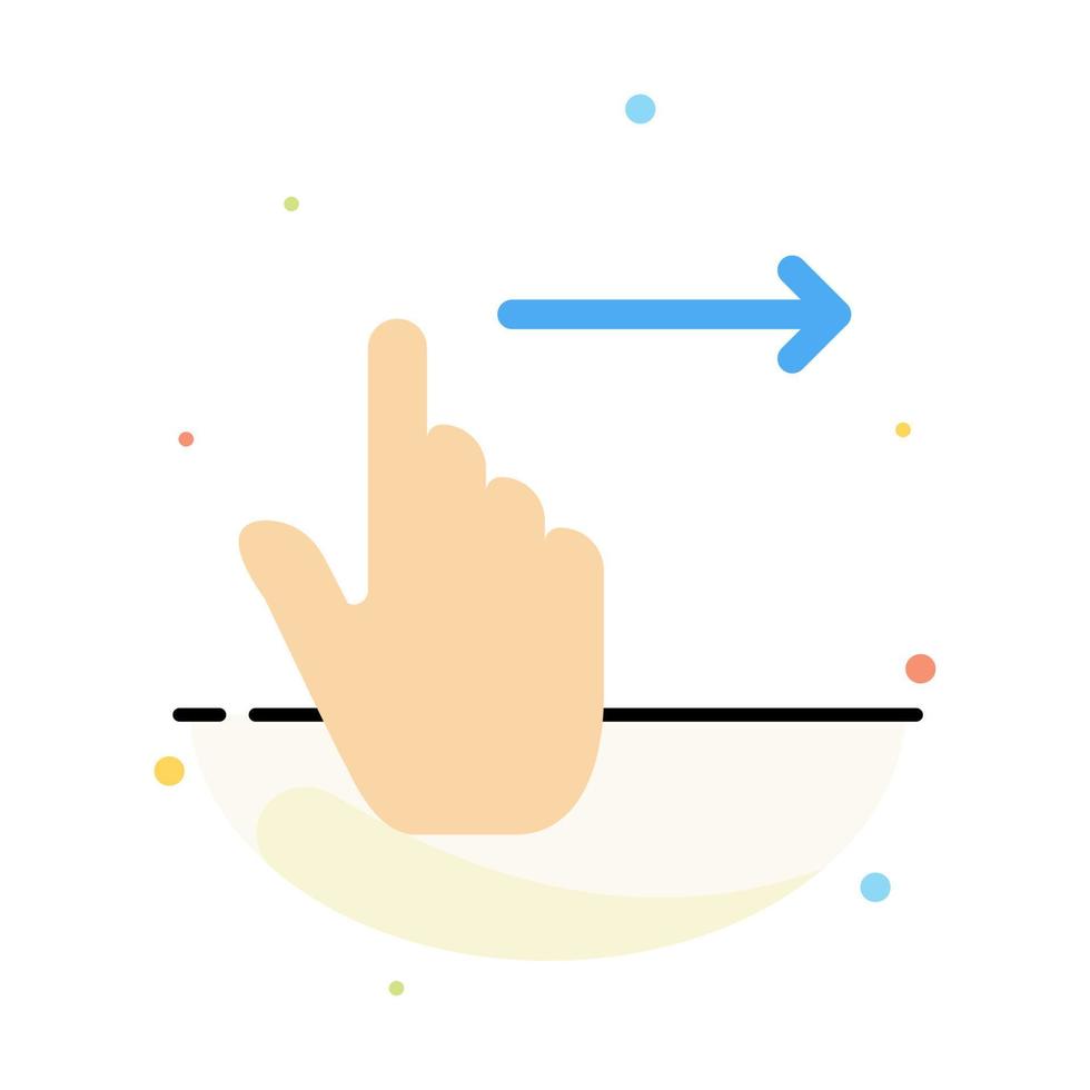 Finger Gestures Right Slide Swipe Abstract Flat Color Icon Template vector