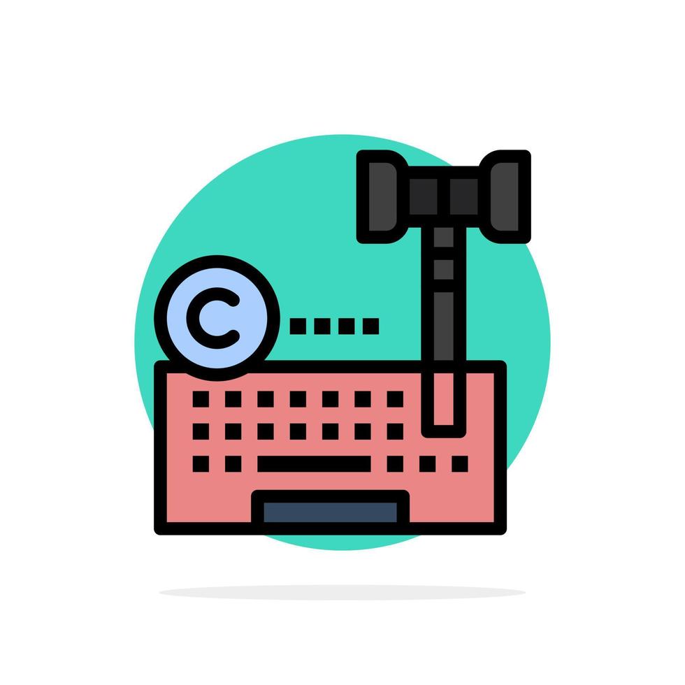 Copyright Digital Internet Law Lawyer Abstract Circle Background Flat color Icon vector
