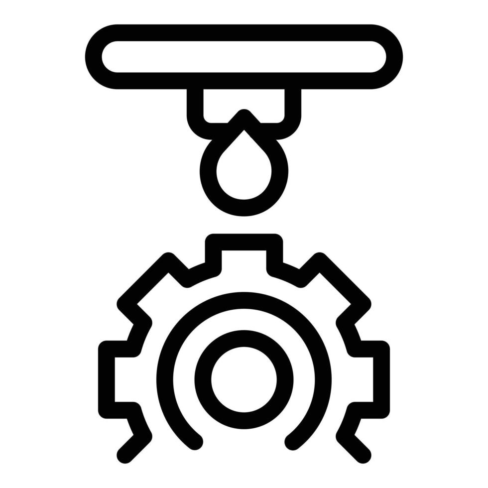 Gear printer icon outline vector. Toner ink vector