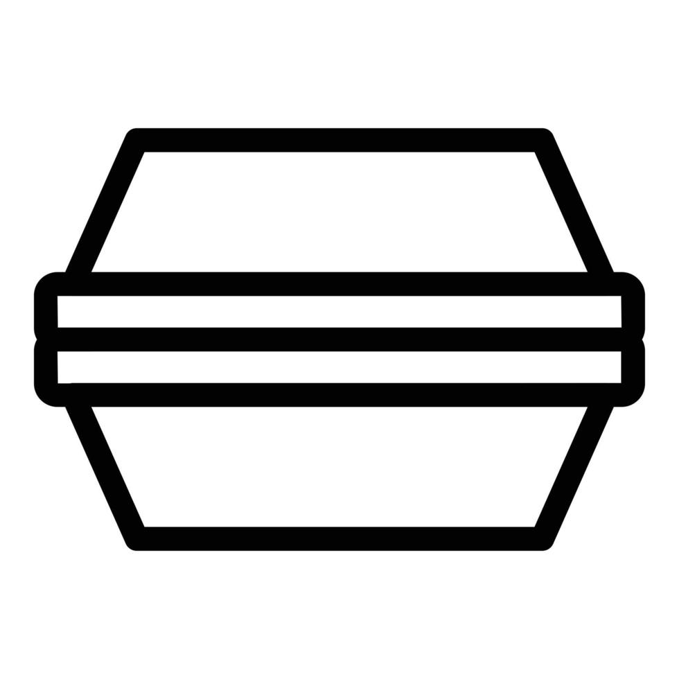 vector de contorno de icono de paquete de plástico. caja de patatas