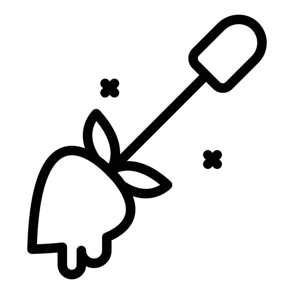 Fruit fondue icon outline vector. Cheese fork vector