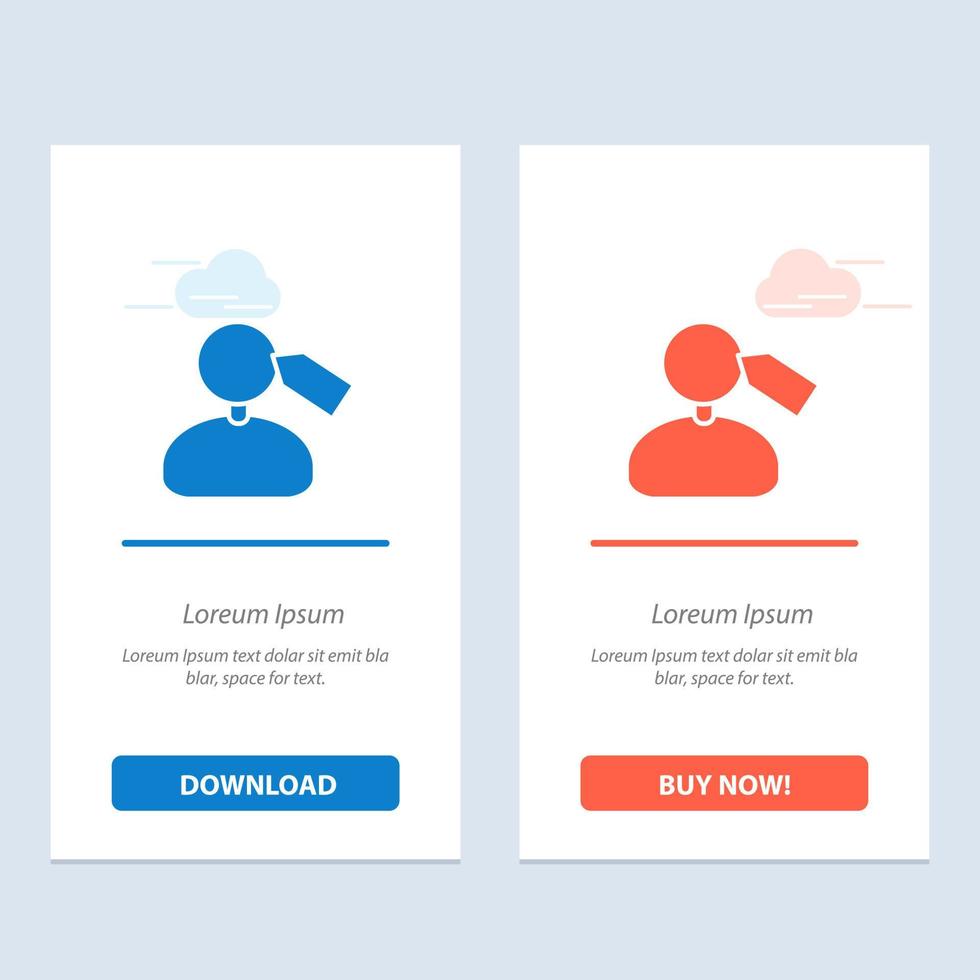Tag Mark Mane Work  Blue and Red Download and Buy Now web Widget Card Template vector