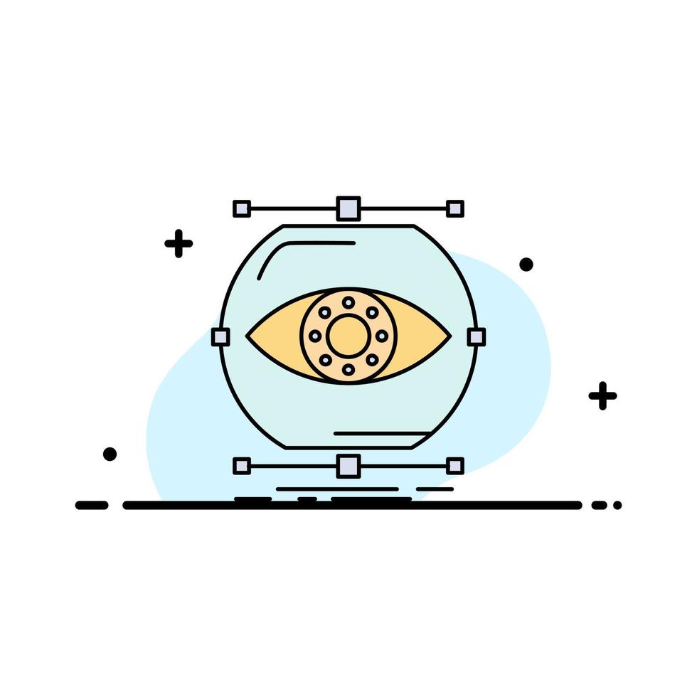 visualize conception monitoring monitoring vision Flat Color Icon Vector