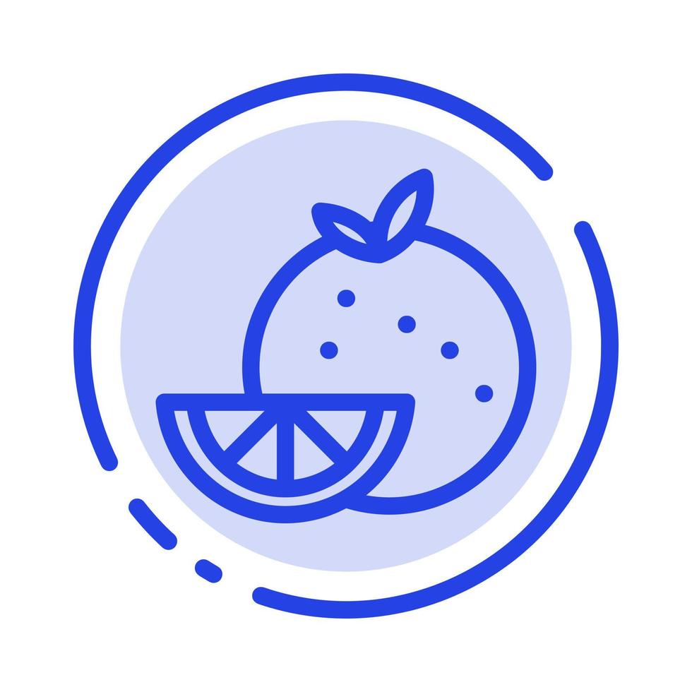 Orange Food Fruit Madrigal Blue Dotted Line Line Icon vector