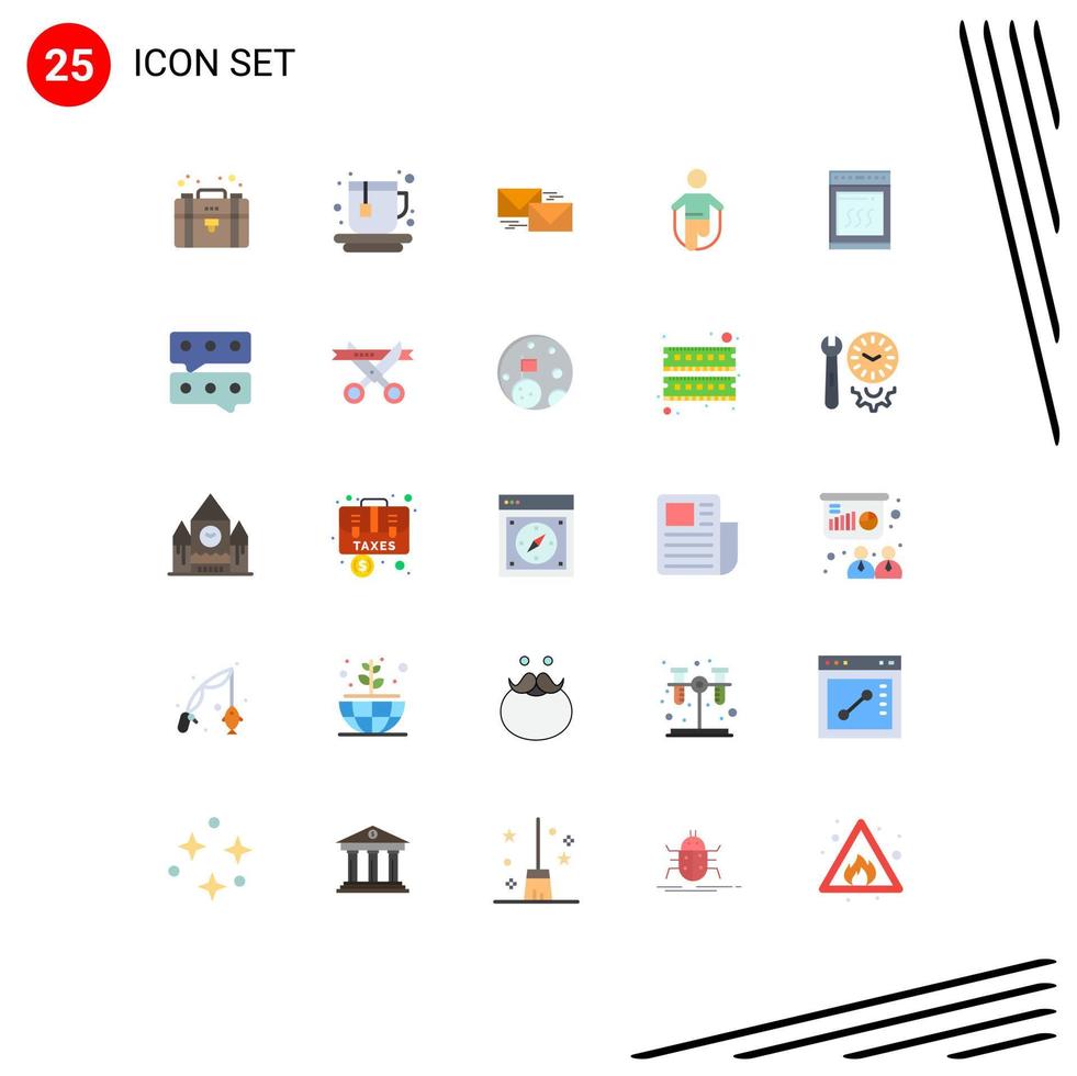 Set of 25 Modern UI Icons Symbols Signs for skipping jumping reply jump letter Editable Vector Design Elements