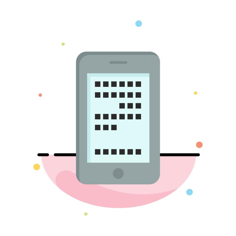 Mobile Education Cell Coding Abstract Flat Color Icon Template vector