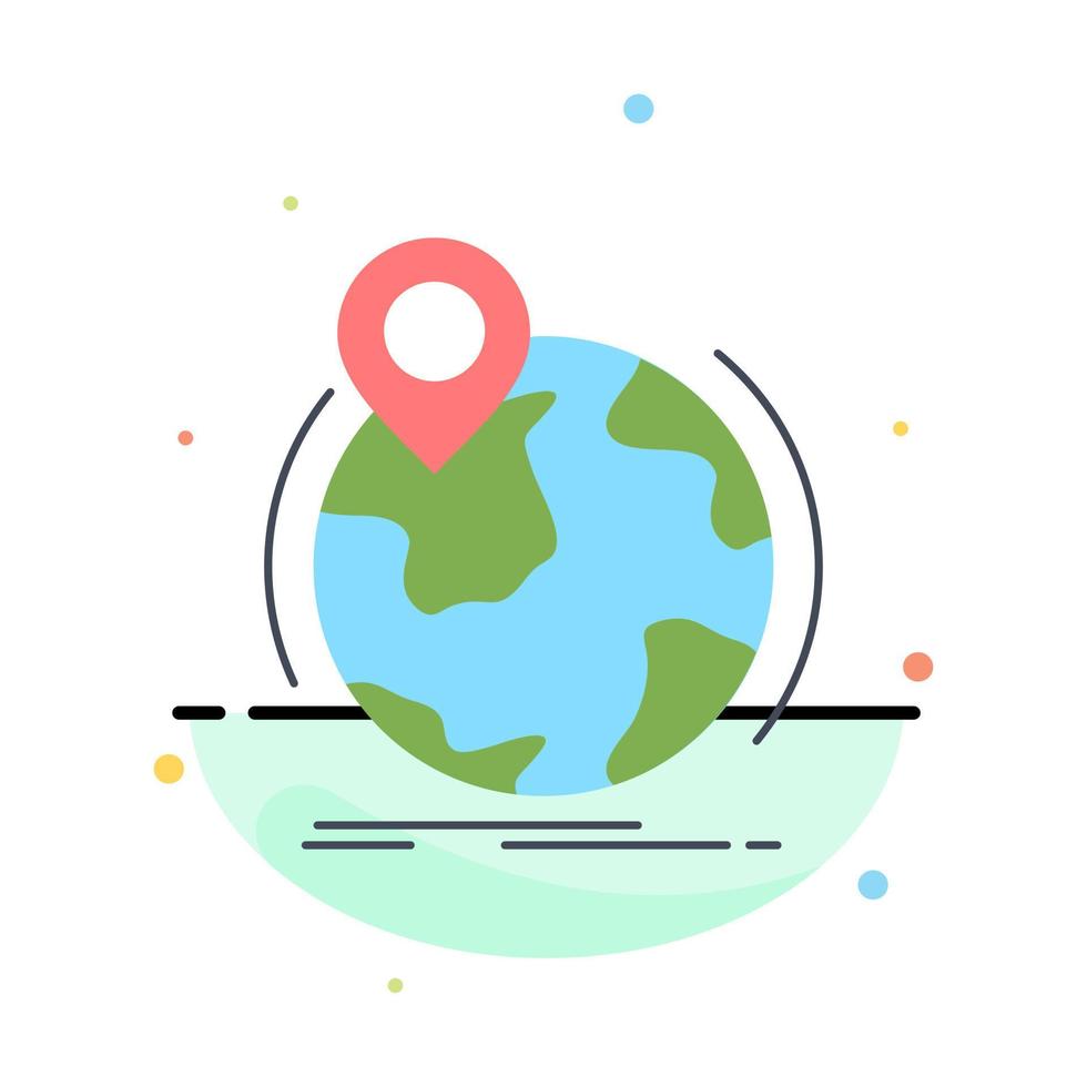 location globe worldwide pin marker Flat Color Icon Vector