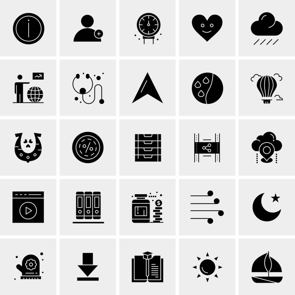 25 iconos de negocios universales vector ilustración de icono creativo para usar en proyectos relacionados con la web y dispositivos móviles