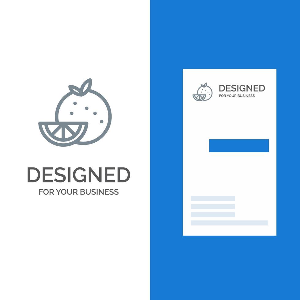 Orange Food Fruit Madrigal Grey Logo Design and Business Card Template vector