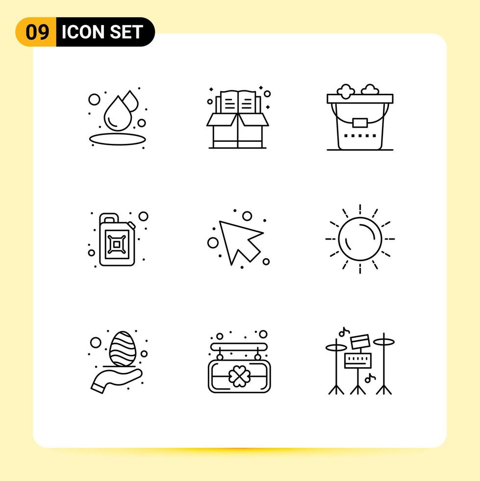 Pictogram Set of 9 Simple Outlines of weather left lifestyle up oil Editable Vector Design Elements