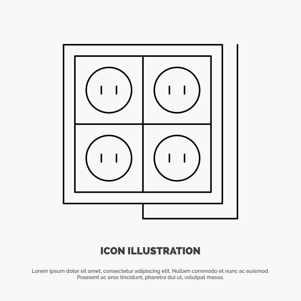 Building Construction Plug Socket Tool Line Icon Vector