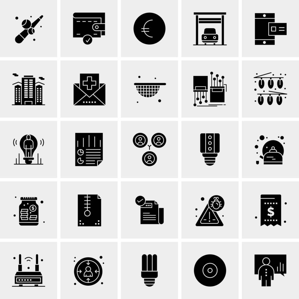 25 iconos de negocios universales vector ilustración de icono creativo para usar en proyectos relacionados con la web y dispositivos móviles