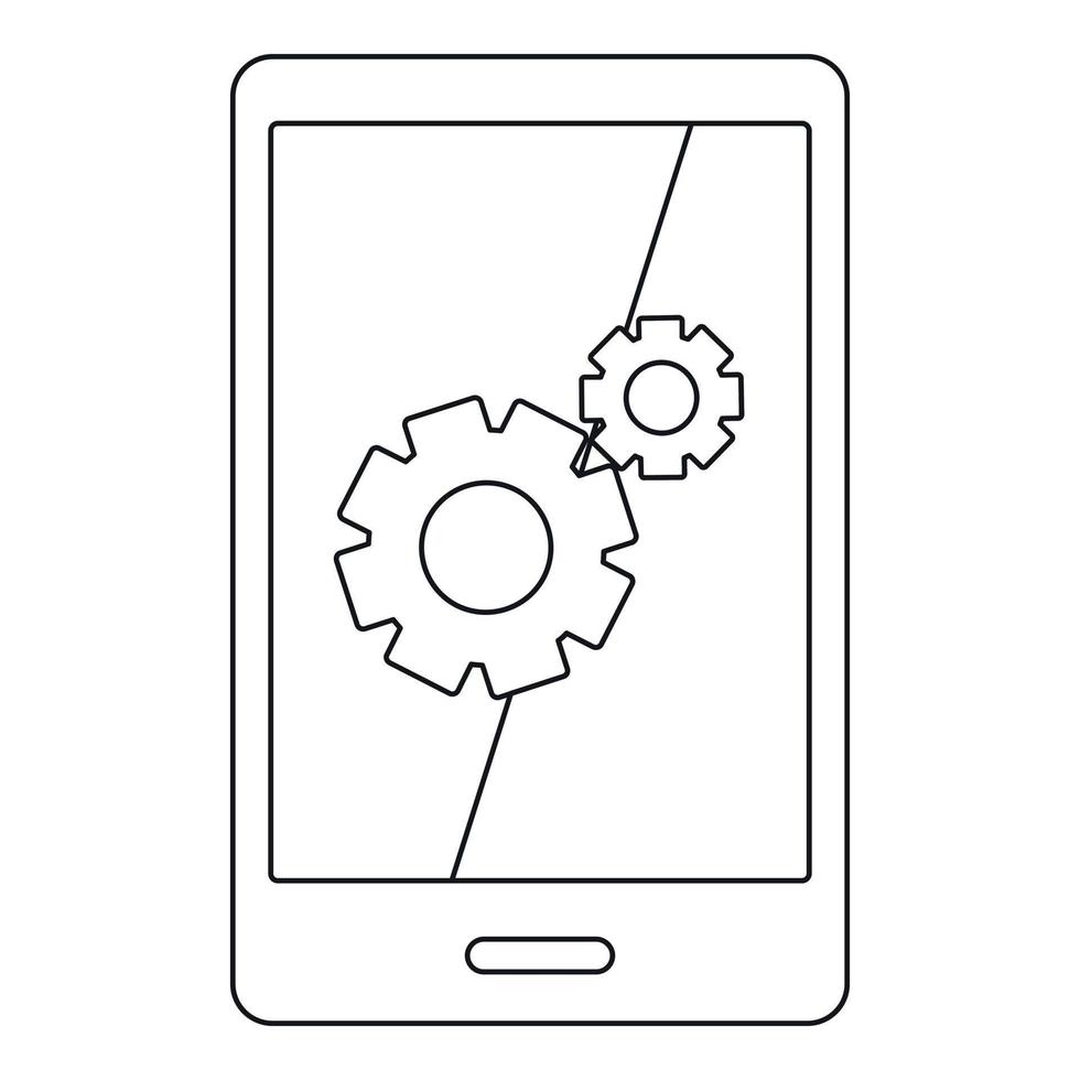 Working phone icon, outline style vector