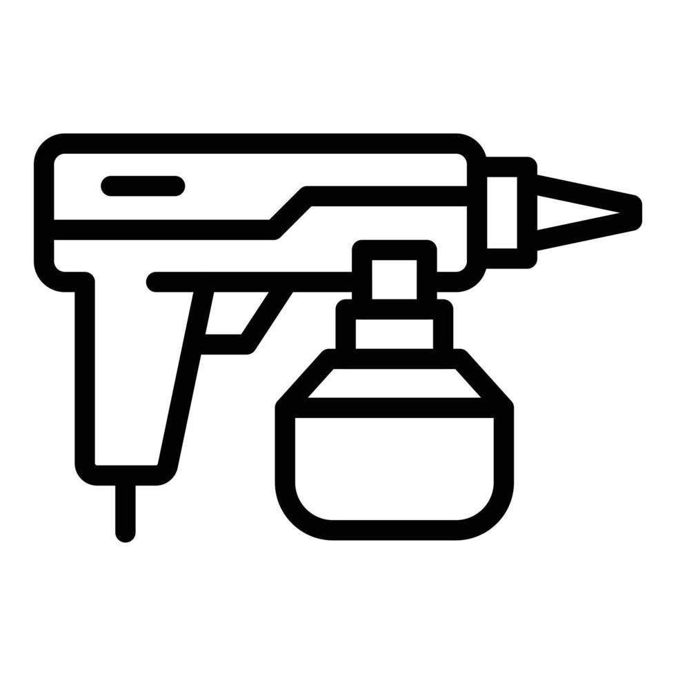 vector de contorno de icono de pistola de pintura. reparación de bricolaje