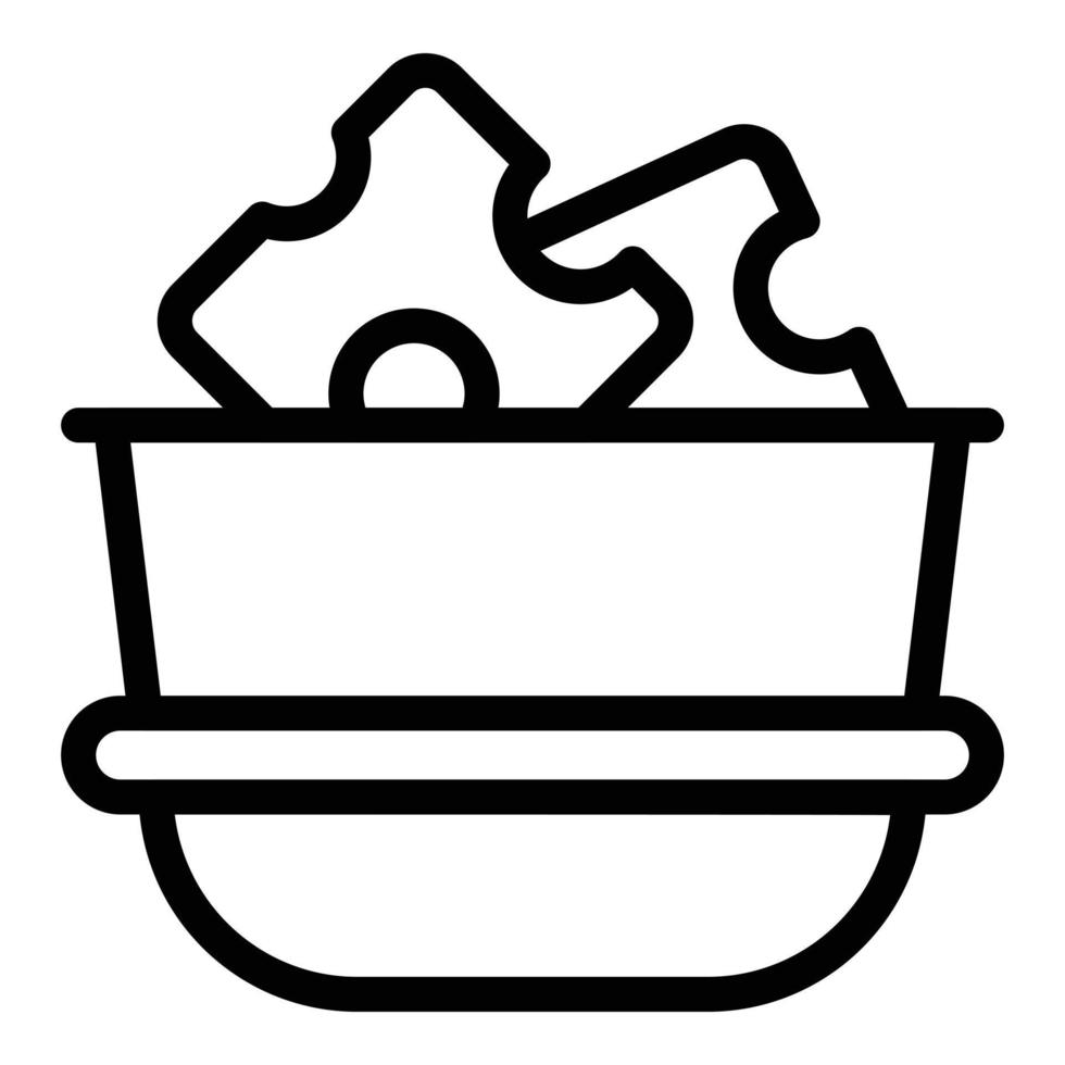 Cow cheese icon outline vector. Fondue pot vector