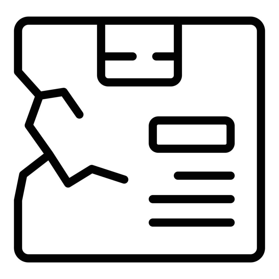 Defective parcel icon outline vector. Product control vector