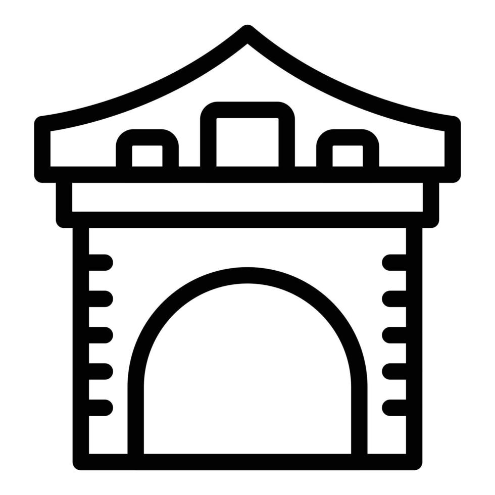 vector de contorno de icono de arco de kyoto. templo de la ciudad