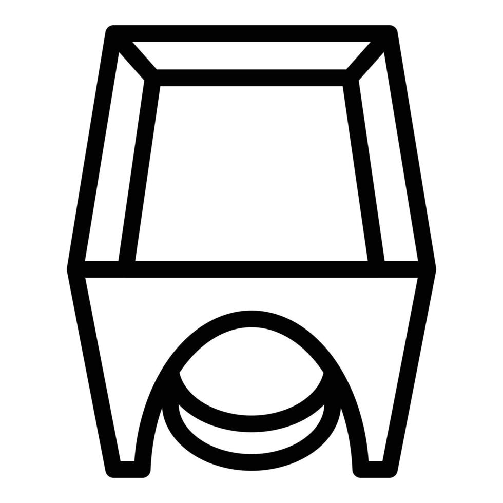 Fondue pot icon outline vector. Cheese dip vector