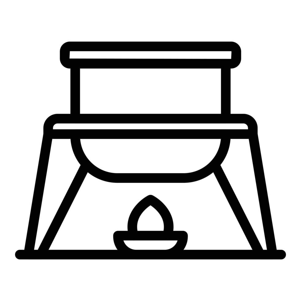 Fondue icon outline vector. Cheese dip vector