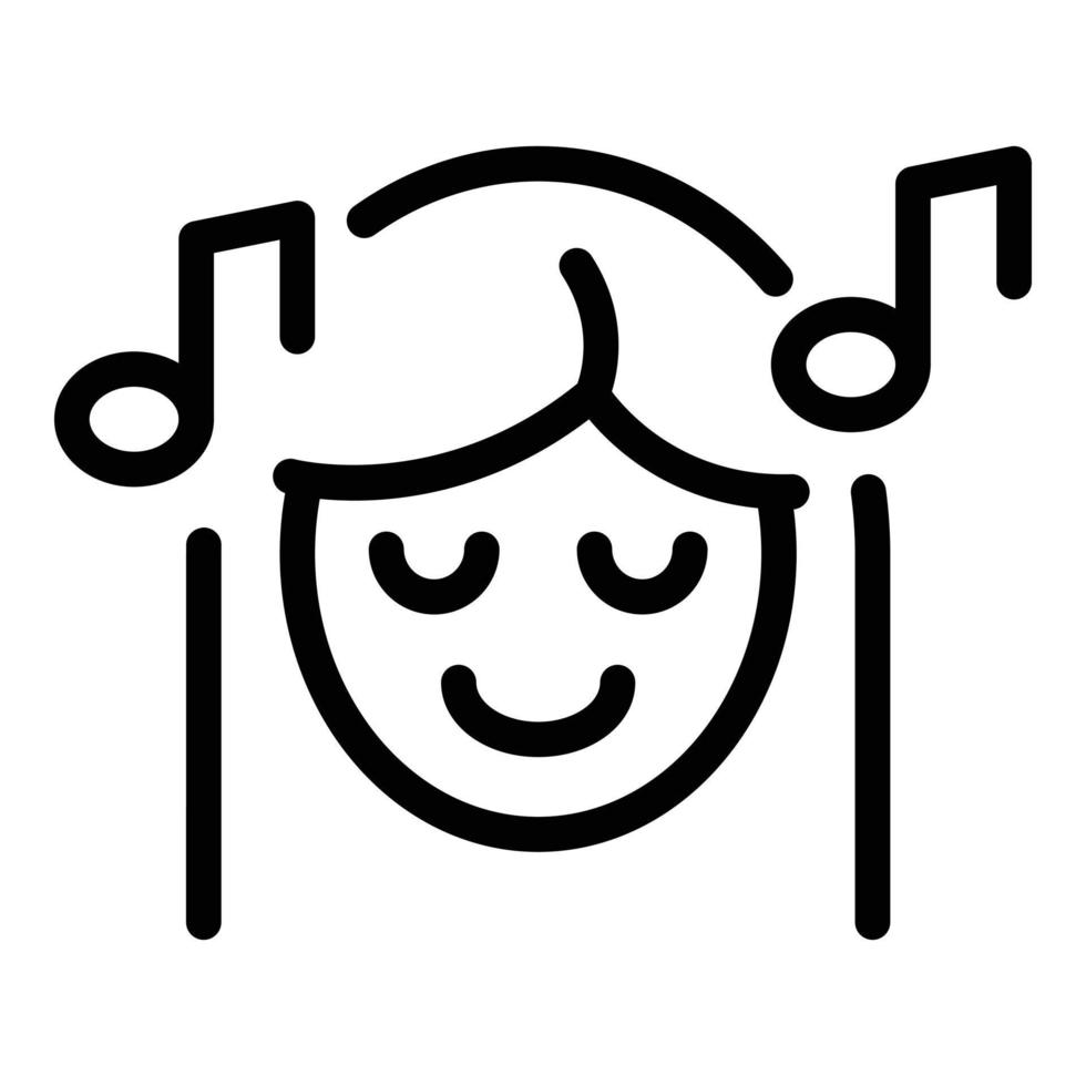 Smiling girl icon outline vector. Sleep disorder vector