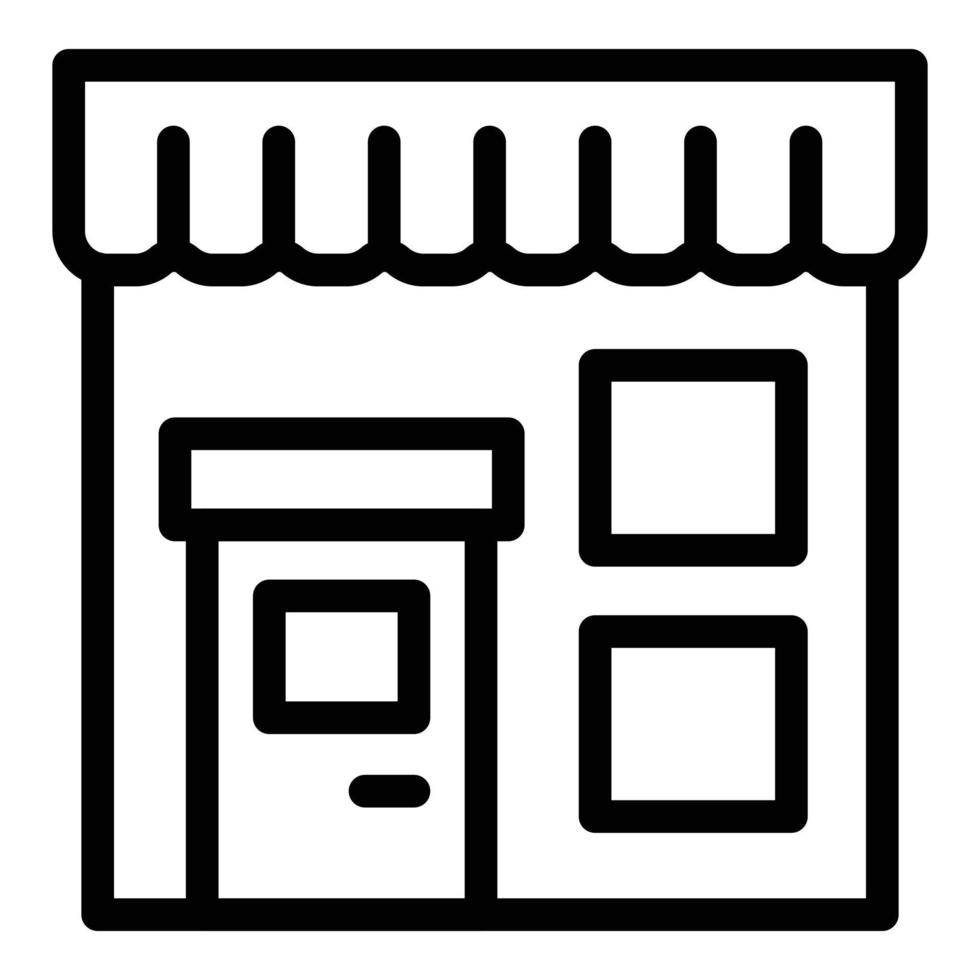 Street shop icon outline vector. City facility vector